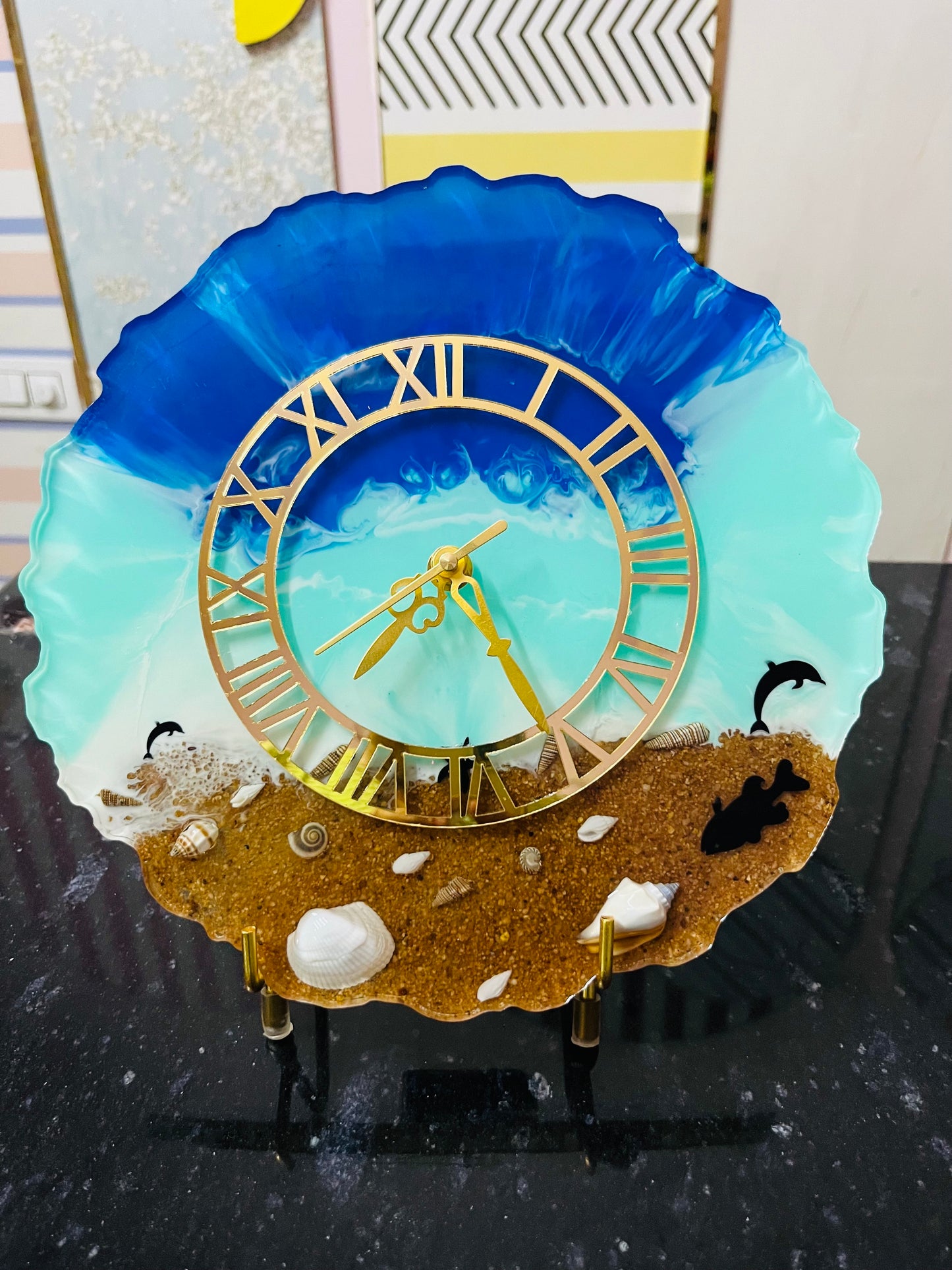 Handcrafted Resin Wall Clock