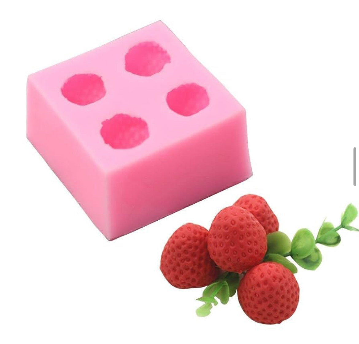 4 Cavity Strawberry Candle Mold