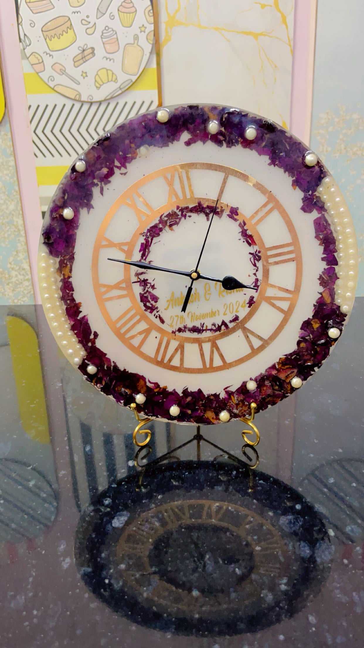 Handcrafted Resin Wall Clock