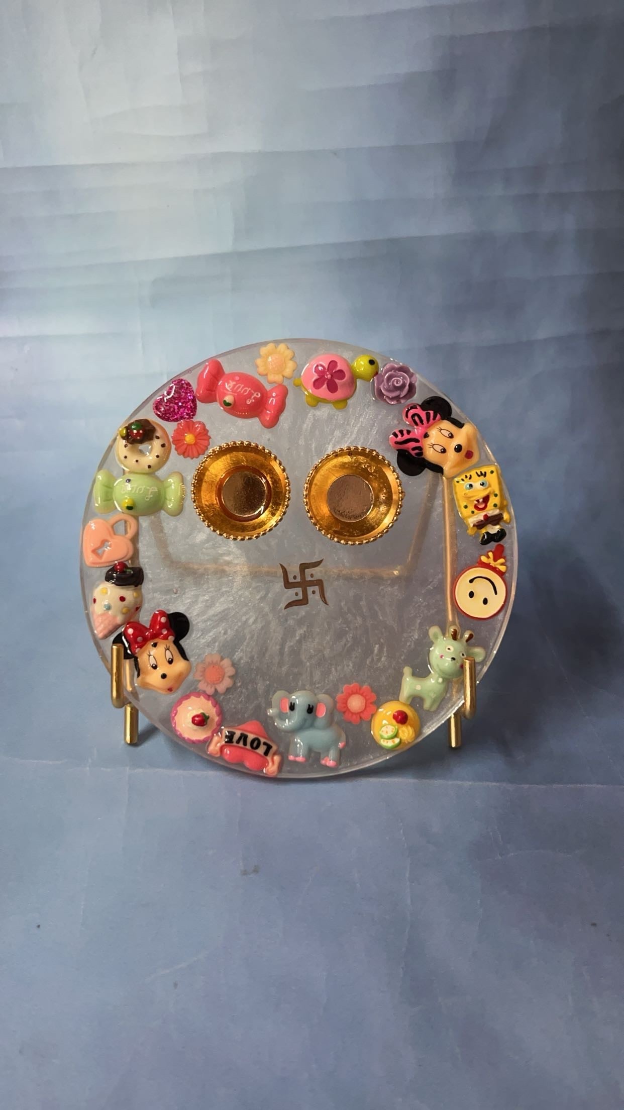 Handcrafted Resin Pooja Thali - Elegant Festive Decor