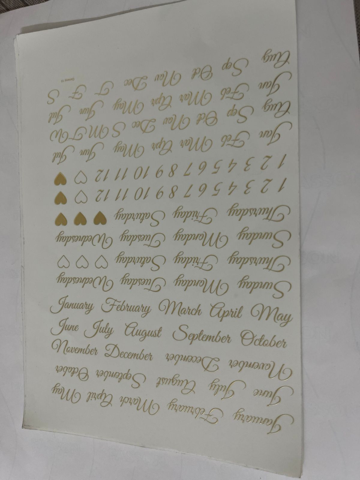 Months & Days Sticker Sheet