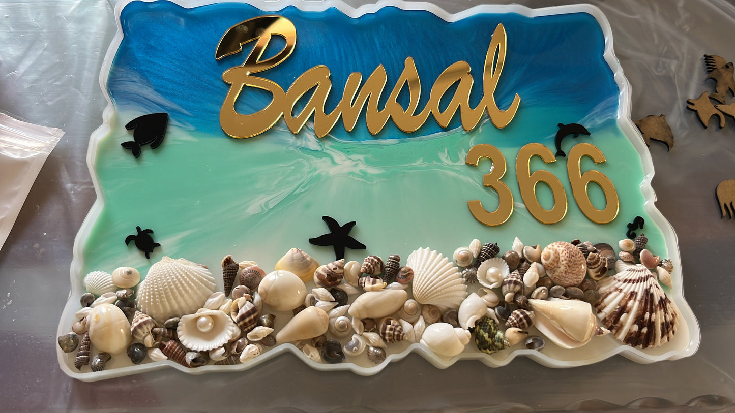 Custom Handcrafted Epoxy Resin Name Plate