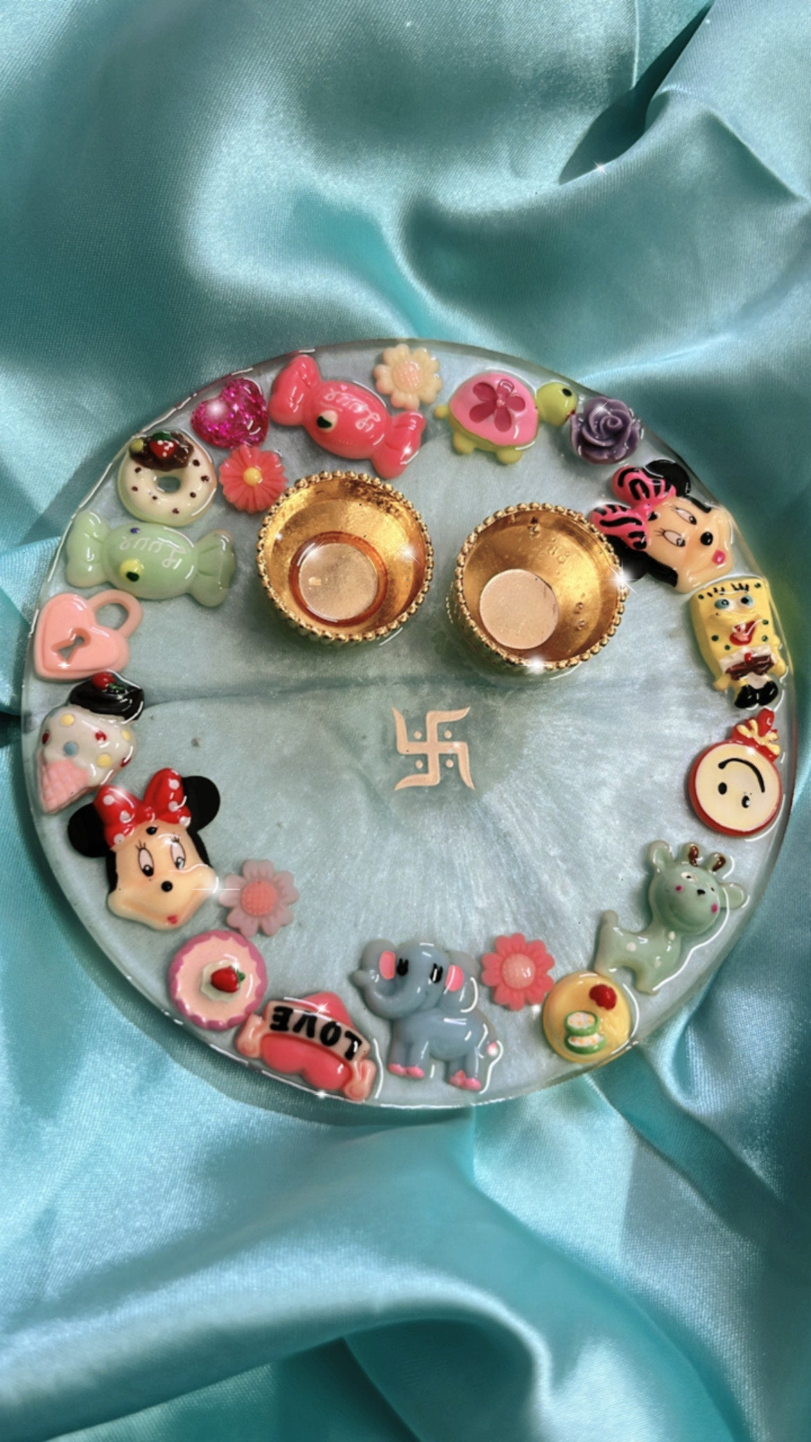 Handcrafted Resin Pooja Thali - Elegant Festive Decor