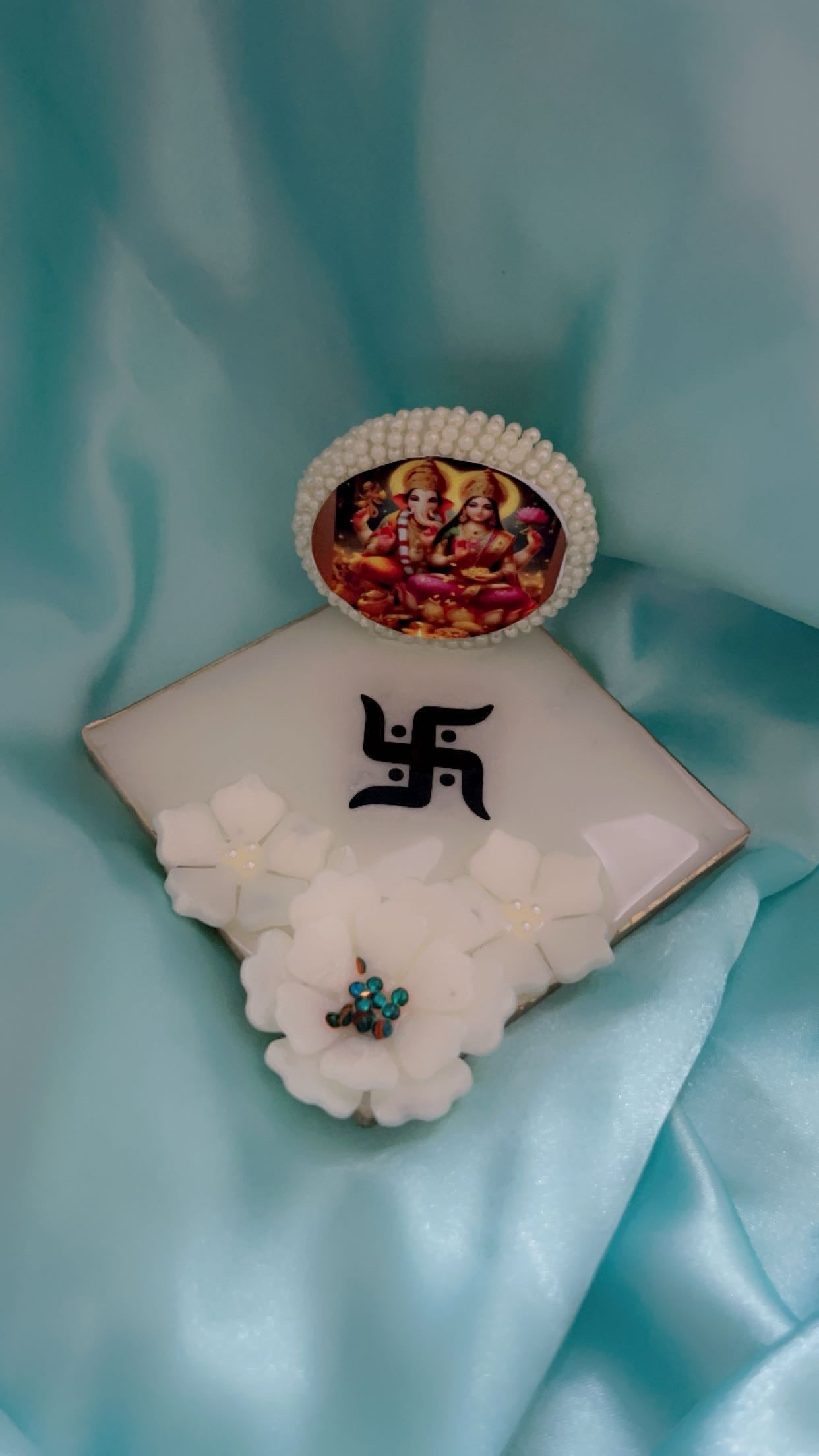 Handcrafted Resin Pooja Thali - Elegant Festive Decor