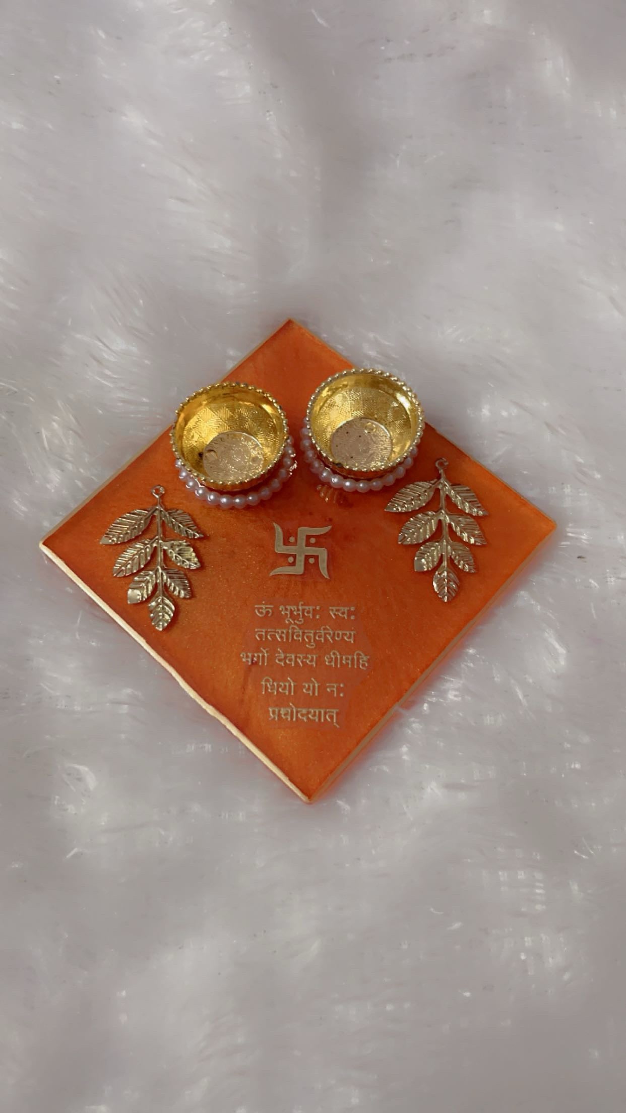 Handcrafted Resin Pooja Thali - Elegant Festive Decor