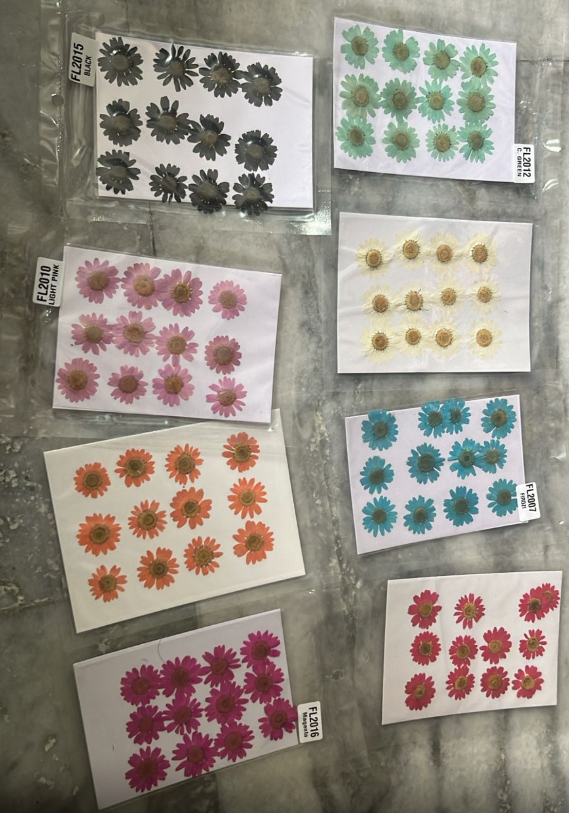 Multi Colored Press On Flowers Sheet