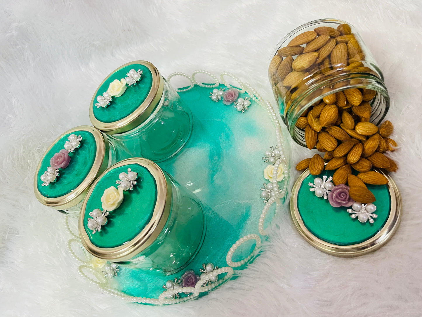 Artisan Resin Serving Tray with Vibrant Design