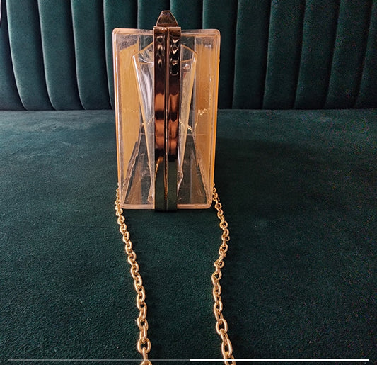 Clear Acrylic Clutch Box With Chain