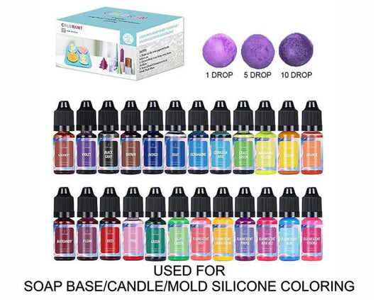Soap Base/Silicon/Candle Making Mold Color 24pc set