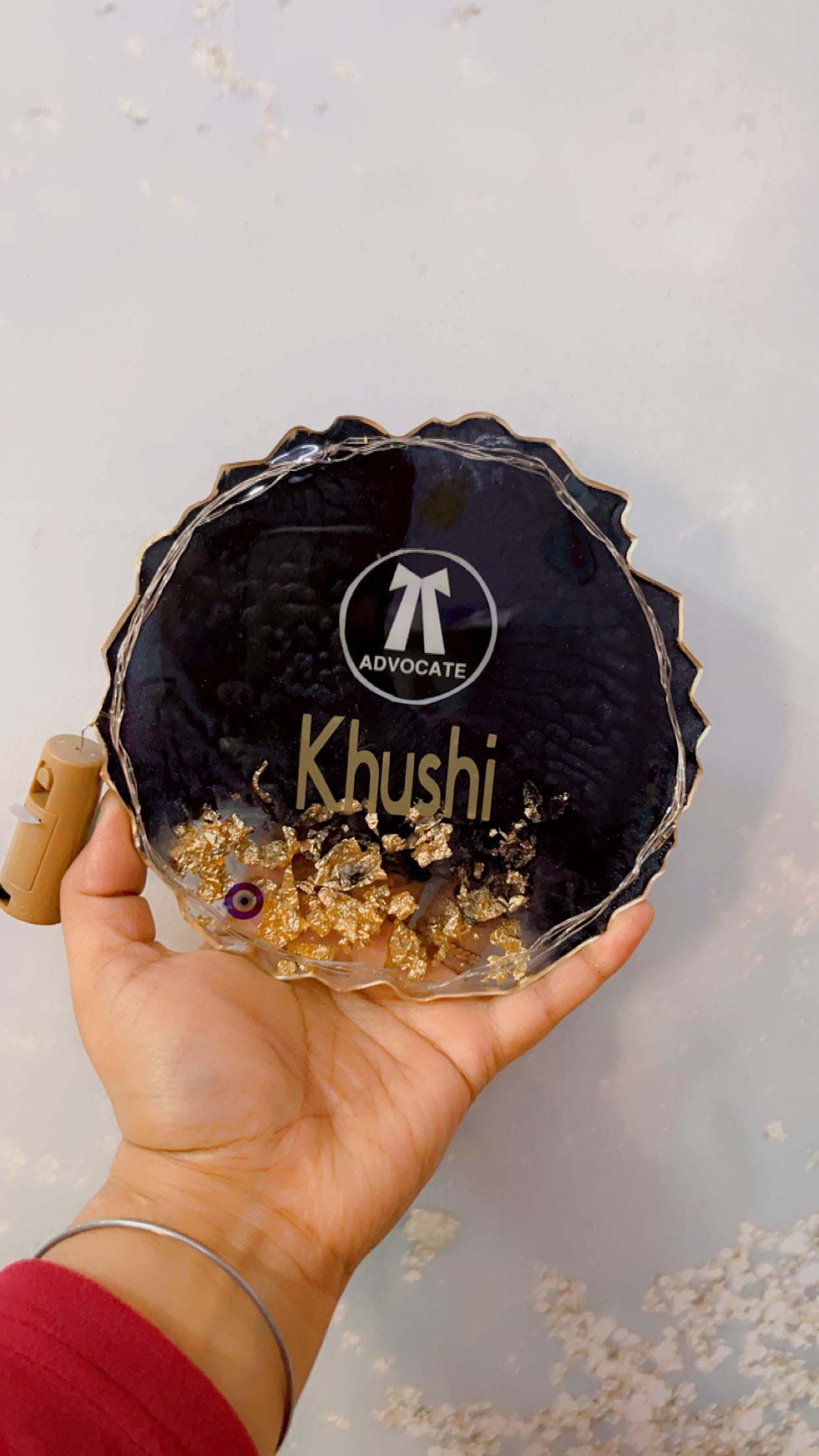 Custom Handcrafted Epoxy Resin Name Plate