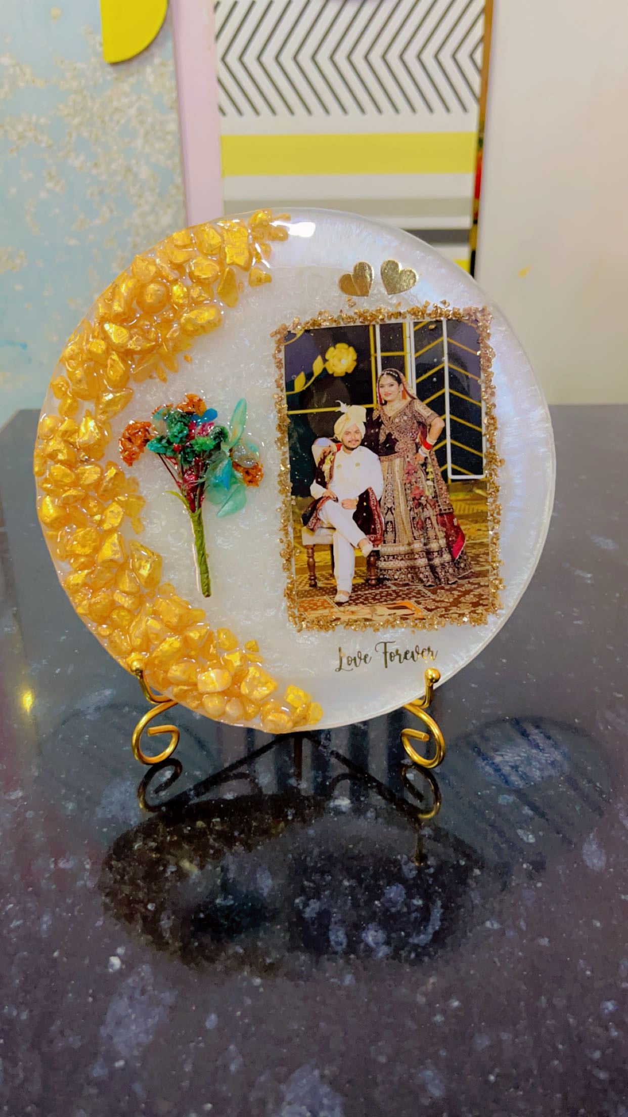 Handcrafted Resin Photo Frame - Personalized Keepsake