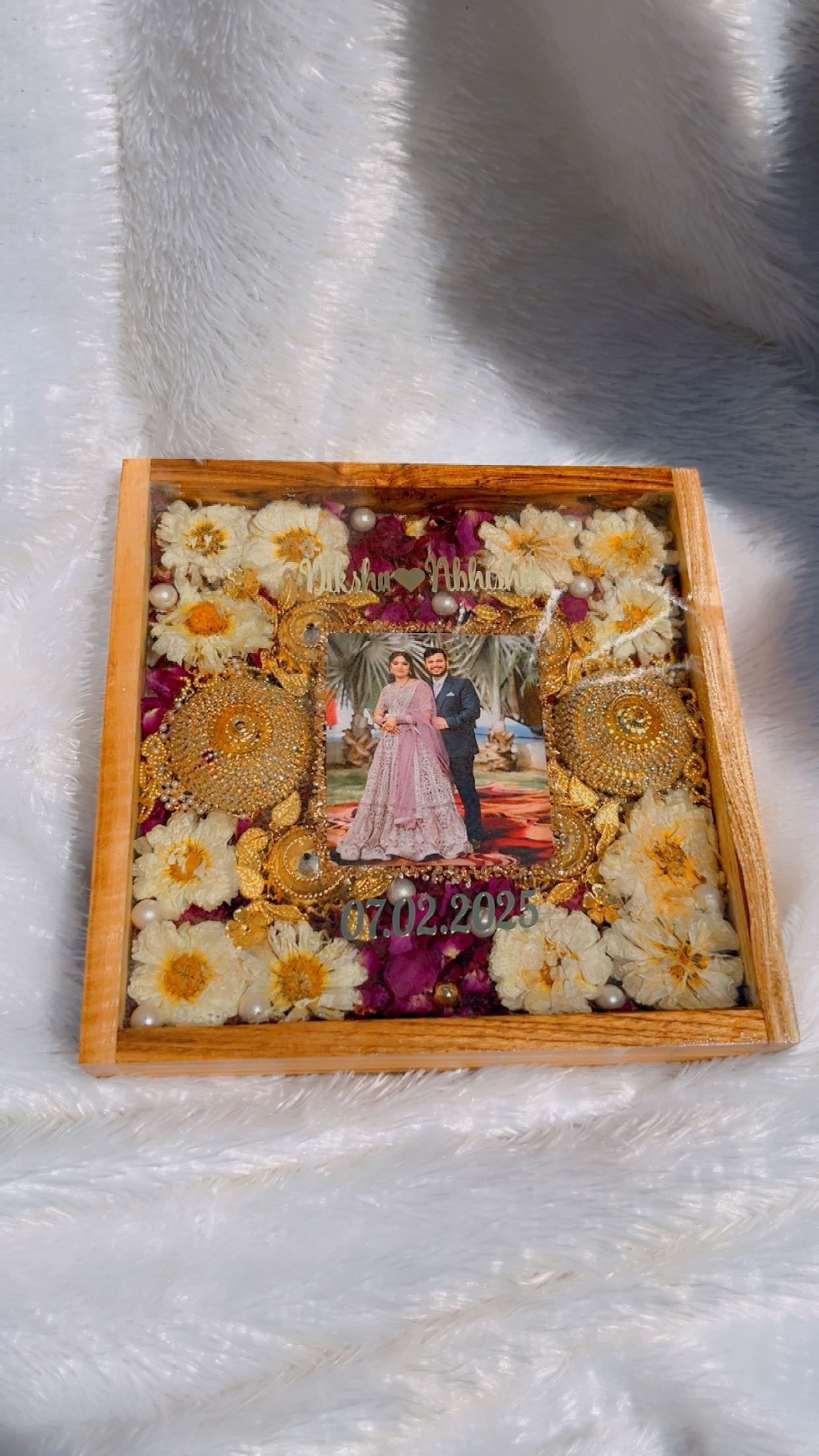 Handcrafted Epoxy Resin Varmala and Kaleere Keepsake