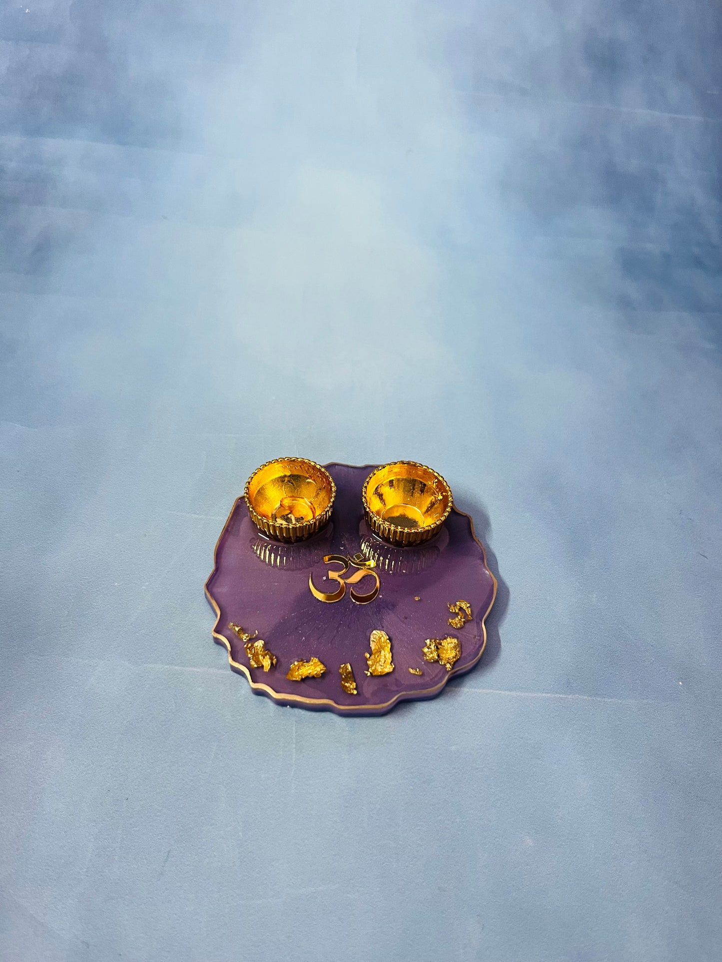 Handcrafted Resin Pooja Thali - Elegant Festive Decor