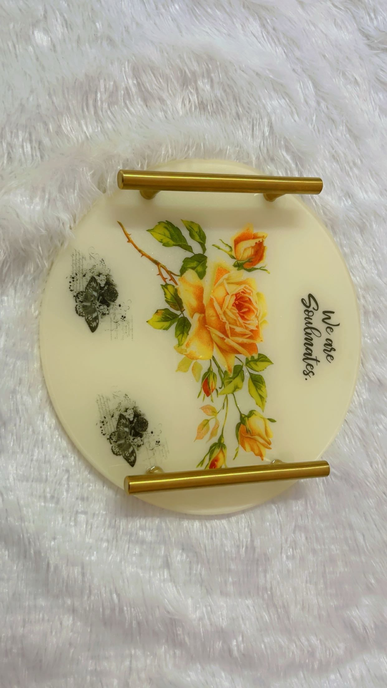 Artisan Resin Serving Tray with Vibrant Design