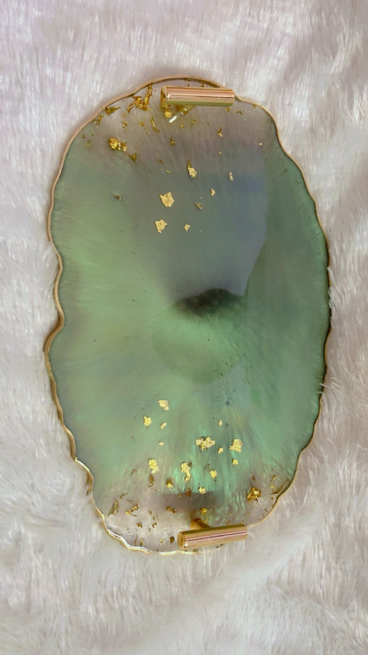 Artisan Resin Serving Tray with Vibrant Design