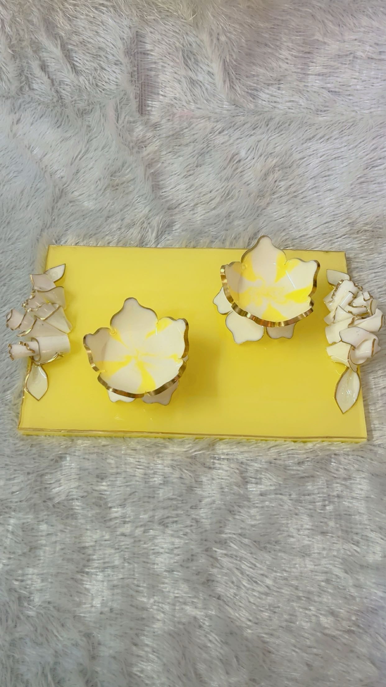 Artisan Resin Serving Tray with Vibrant Design