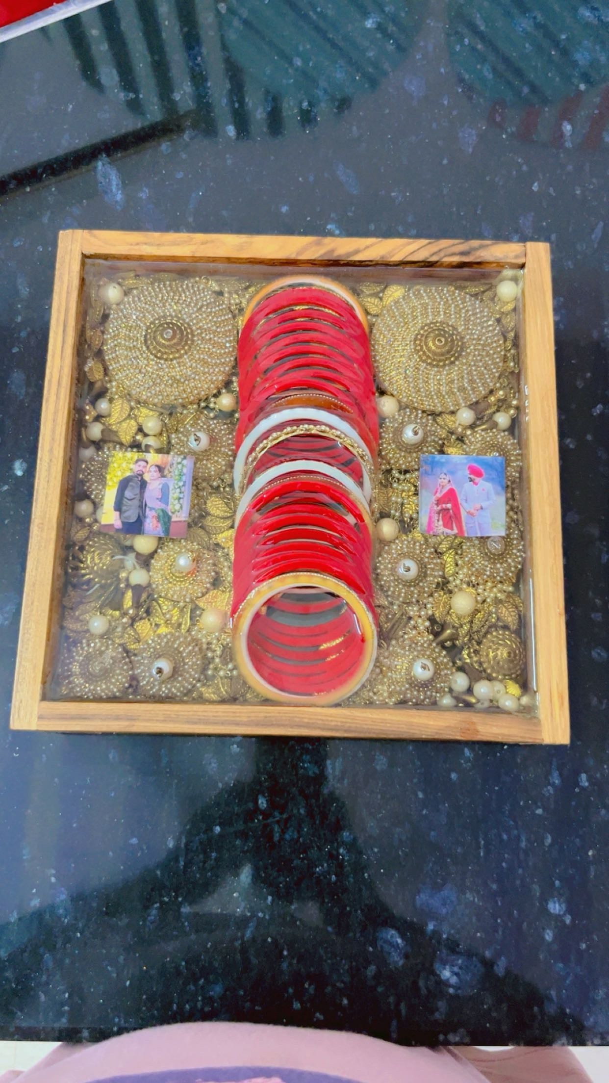 Handcrafted Epoxy Resin Varmala and Kaleere Keepsake