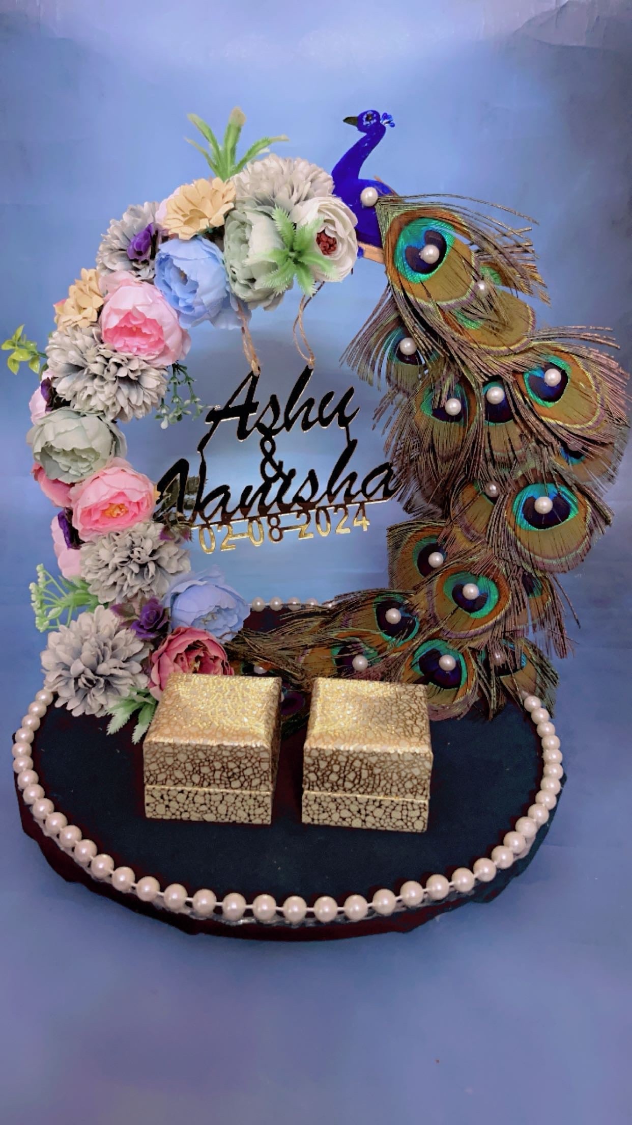 Personalized Ring Haldi Ceremony Platter