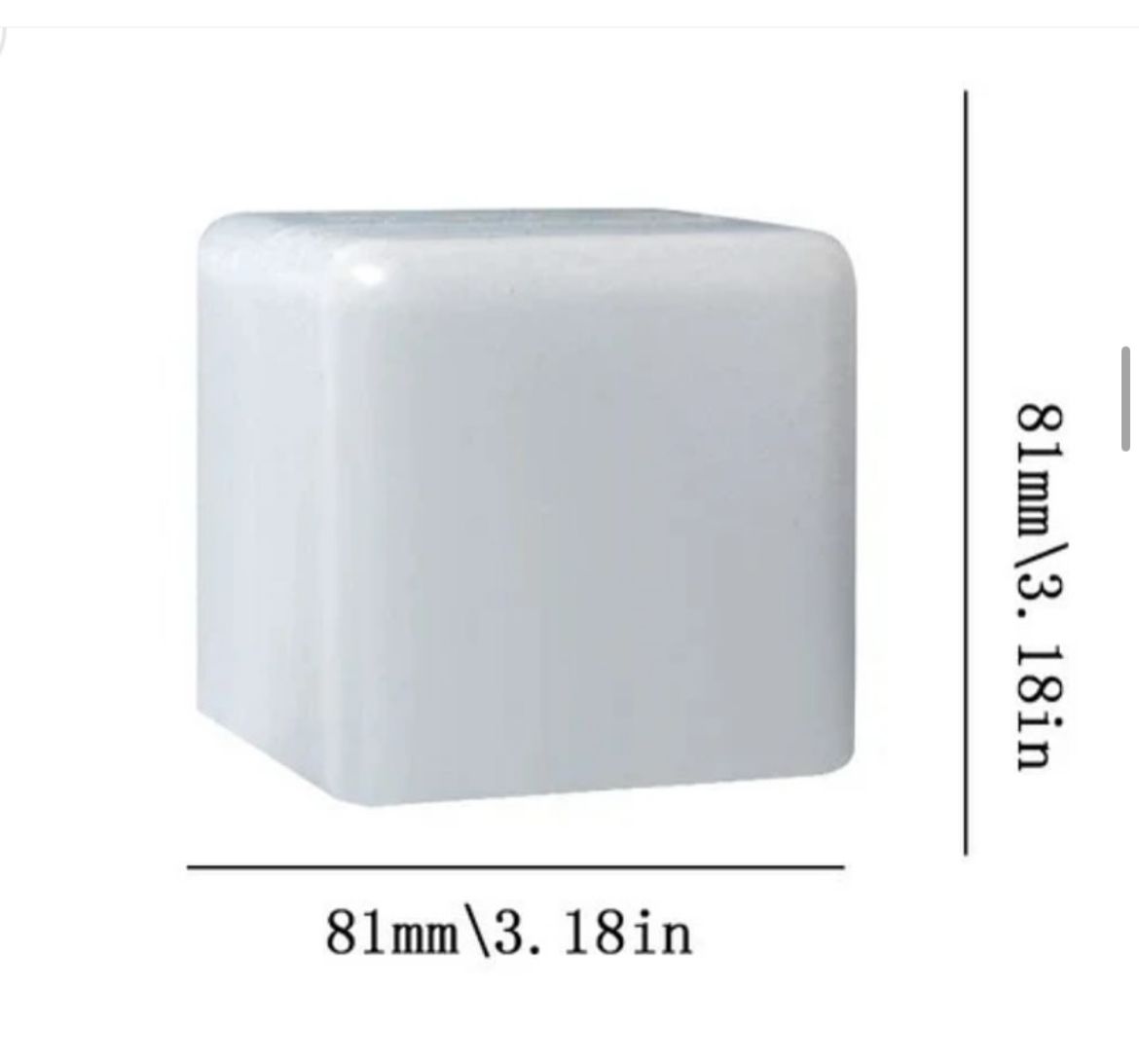 8.1 cm cube shaped paper weight mould