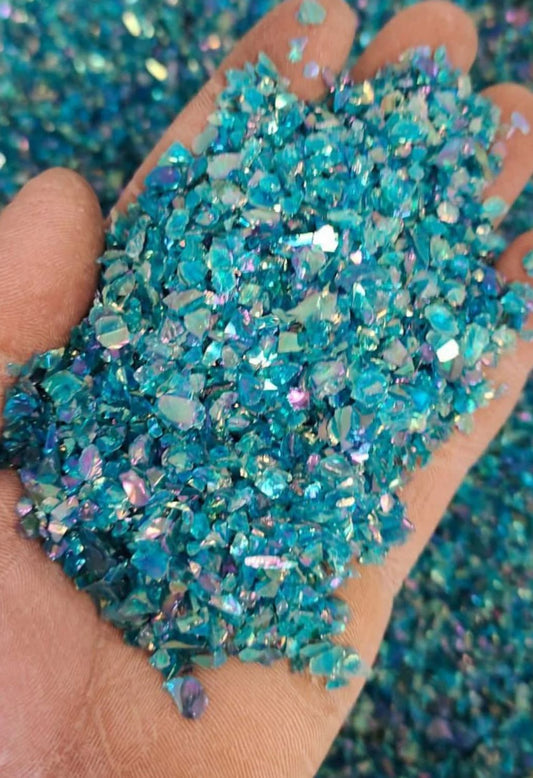 Light blue holographic stone