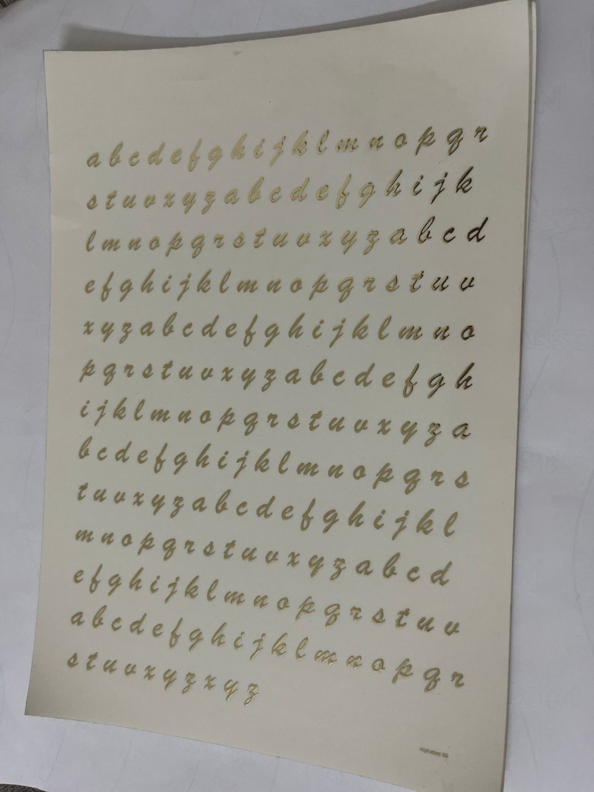 Small Alphabet Sticker Sheet