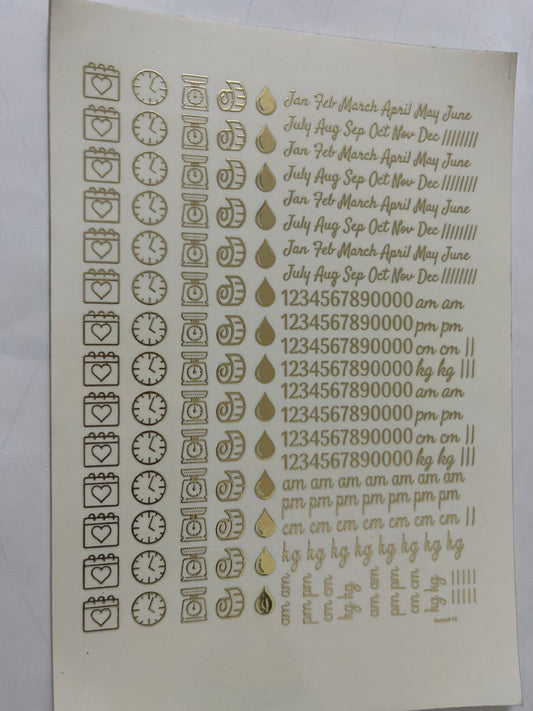 Calender Embossed Sticker Sheet