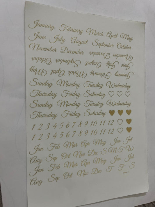 Months & Days Sticker Sheet