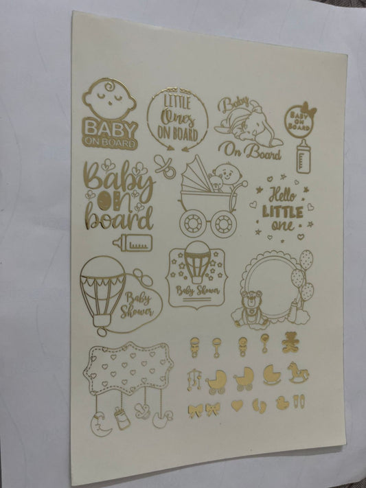 New Born Baby Embossed Sticker